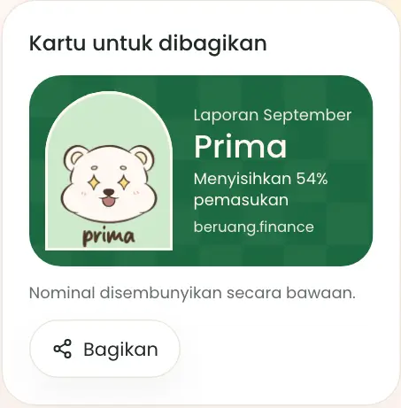 Kartu laporan untuk dibagikan