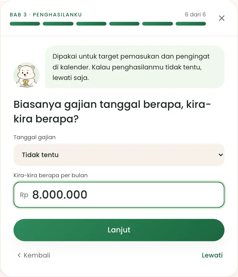 Pertanyaan tanggal dan perkiraan gajian